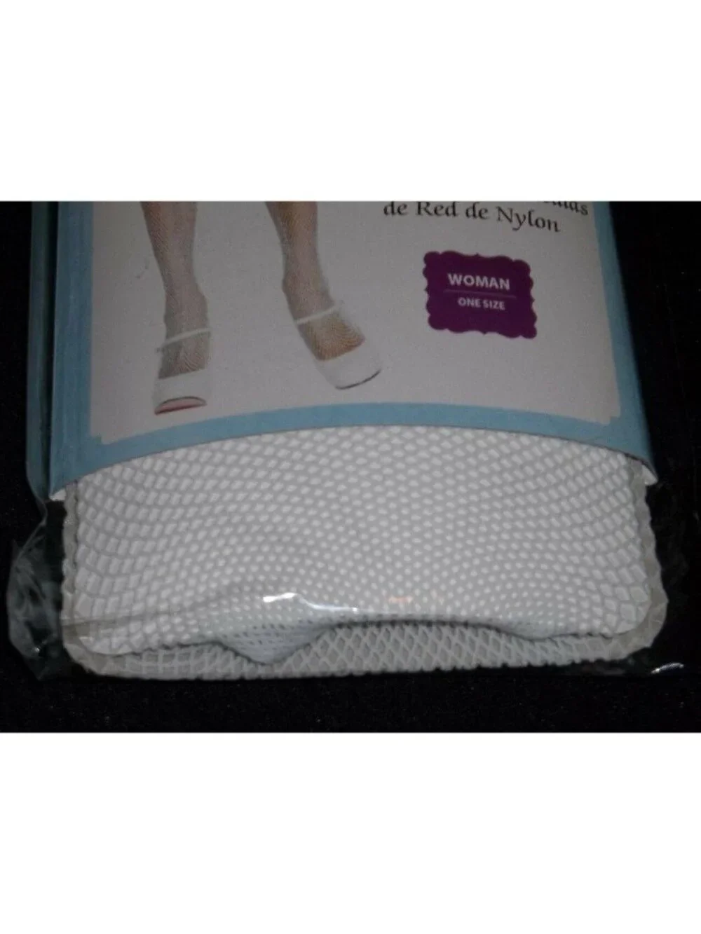 Halloween Costume Adult Woman's White Fishnet Nylons Tights Pantyhose One Size